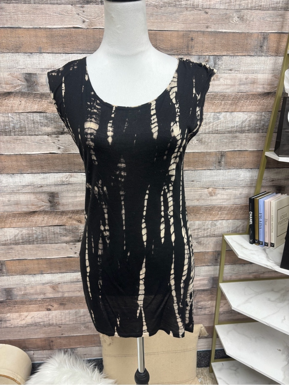 Hard Tail Forever Black Tie Dye High Low Tank Small